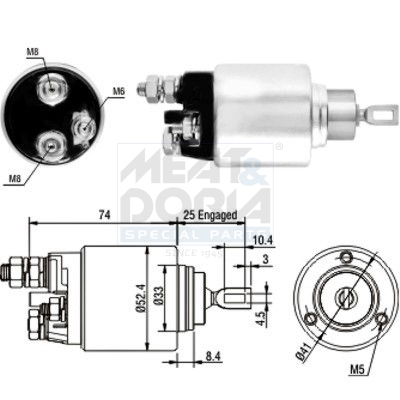 Elettromagnete, motore d'avviamento MEAT & DORIA 46129