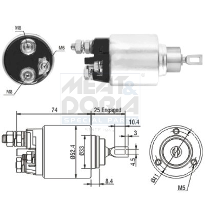 Elettromagnete, motore d'avviamento MEAT & DORIA 46144