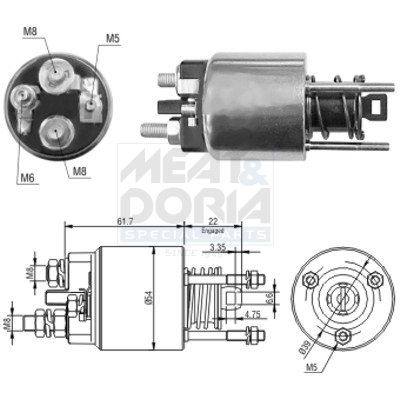 Elettromagnete, motore d'avviamento MEAT & DORIA 46145