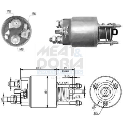 Elettromagnete, motore d'avviamento MEAT & DORIA 46152