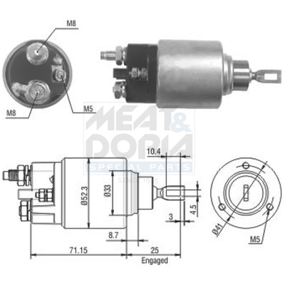 Elettromagnete, motore d'avviamento MEAT & DORIA 46153