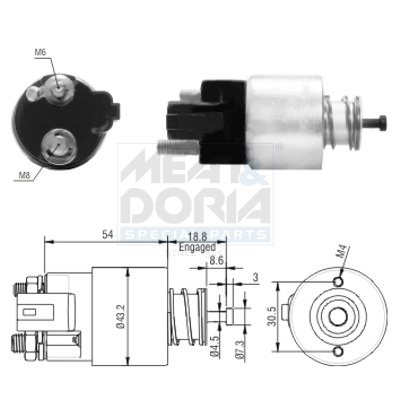 Elettromagnete, motore d'avviamento MEAT & DORIA 46155