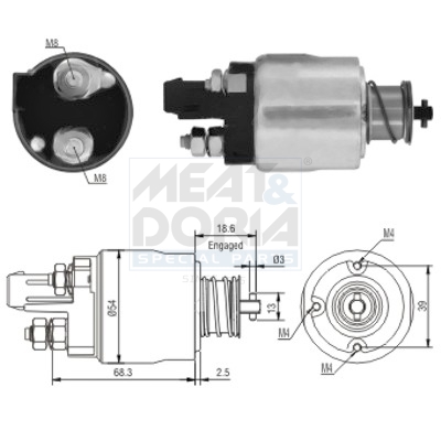 Elettromagnete, motore d'avviamento MEAT & DORIA 46158