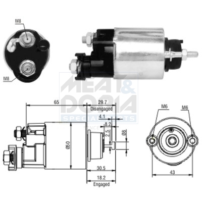 Elettromagnete, motore d'avviamento MEAT & DORIA 46163
