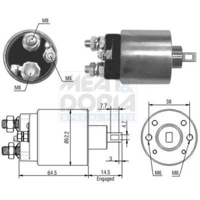 Elettromagnete, motore d'avviamento MEAT & DORIA 46166