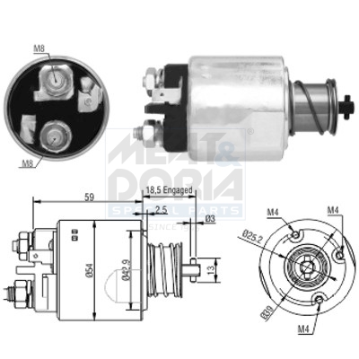 Elettromagnete, motore d'avviamento MEAT & DORIA 46168
