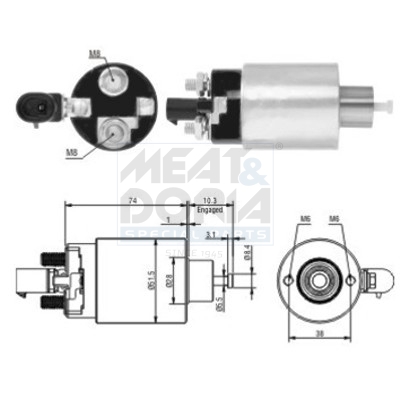 Elettromagnete, motore d'avviamento MEAT & DORIA 46171