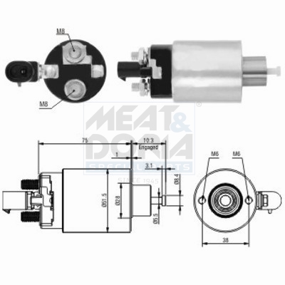 Elettromagnete, motore d'avviamento MEAT & DORIA 46172