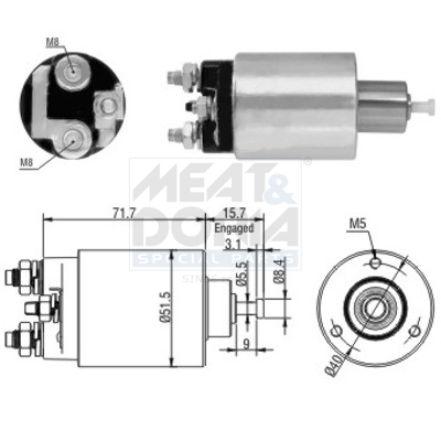 Elettromagnete, motore d'avviamento MEAT & DORIA 46182