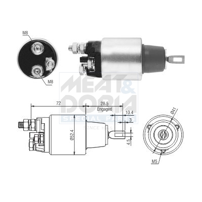 Elettromagnete, motore d'avviamento MEAT & DORIA 46286