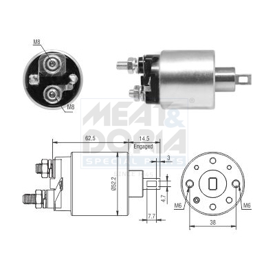 Elettromagnete, motore d'avviamento MEAT & DORIA 46292