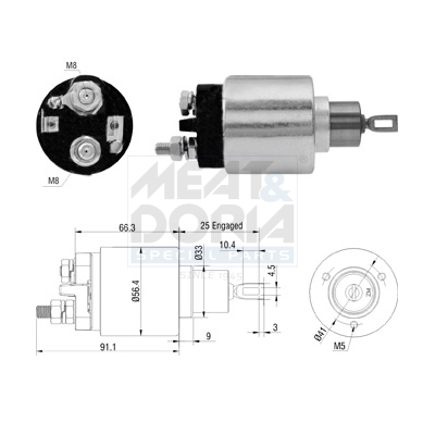 Elettromagnete, motore d'avviamento MEAT & DORIA 46306