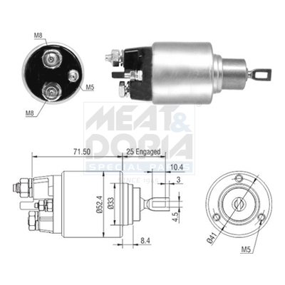 Elettromagnete, motore d'avviamento MEAT & DORIA 46308