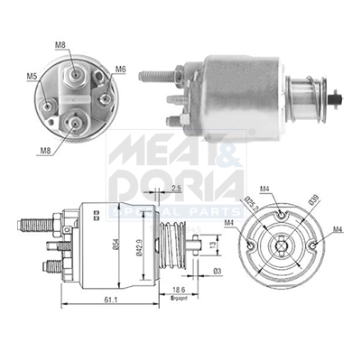 Elettromagnete, motore d'avviamento MEAT & DORIA 46223