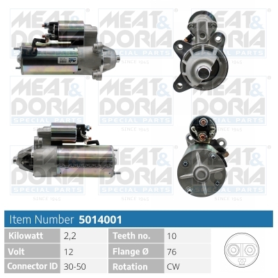 Motorino d'avviamento MEAT & DORIA 5014001