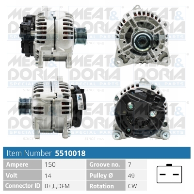 Alternatore MEAT & DORIA 5510018