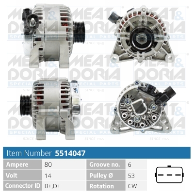 Alternatore MEAT & DORIA 5514047