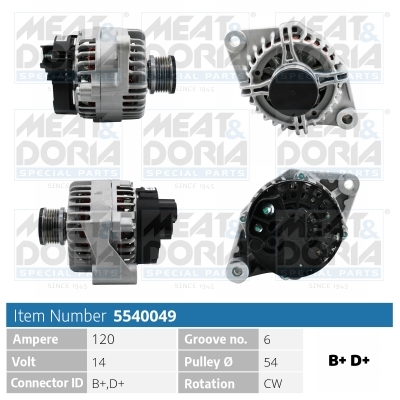 Alternatore MEAT & DORIA 5540049