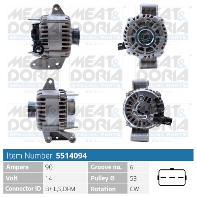 Alternatore MEAT & DORIA 5514094