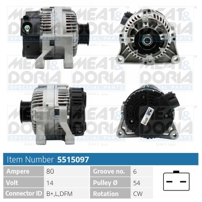 Alternatore MEAT & DORIA 5515097