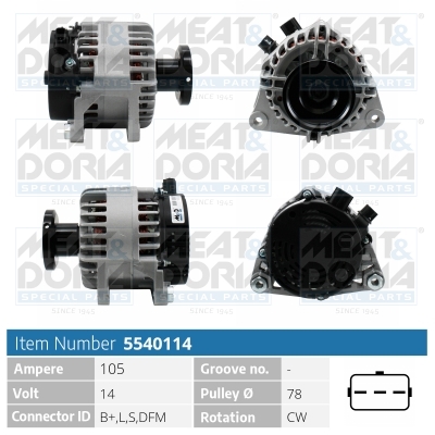 Alternatore MEAT & DORIA 5540114