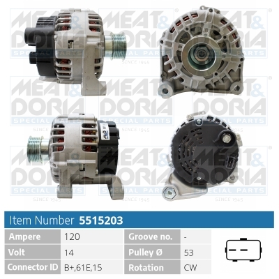 Alternatore MEAT & DORIA 5515203