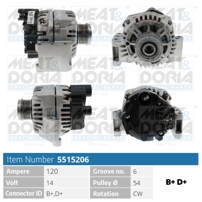 Alternatore MEAT & DORIA 5515206