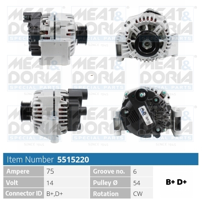 Alternatore MEAT & DORIA 5515220