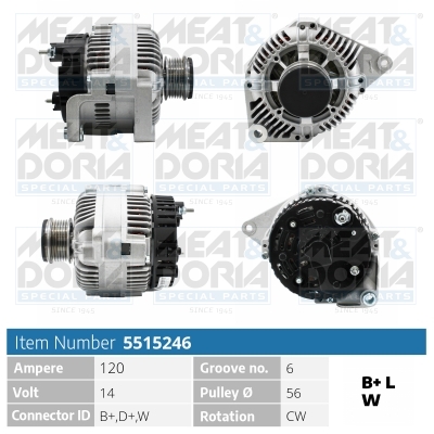 Alternatore MEAT & DORIA 5515246