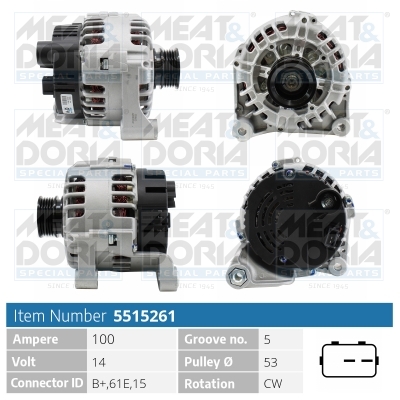 Alternatore MEAT & DORIA 5515261