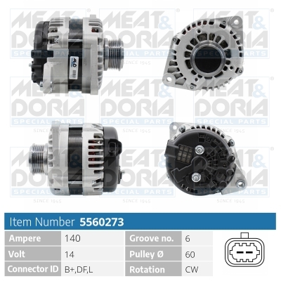 Alternatore MEAT & DORIA 5560273