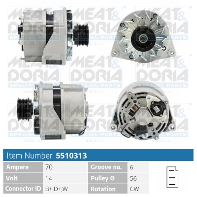 Alternatore MEAT & DORIA 5510313