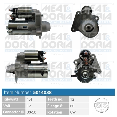 Motorino d'avviamento MEAT & DORIA 5014038