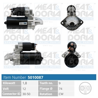 Motorino d'avviamento MEAT & DORIA 5010087