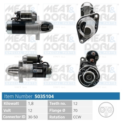 Motorino d'avviamento MEAT & DORIA 5035104