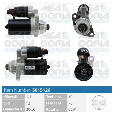 Motorino d'avviamento MEAT & DORIA 5015126