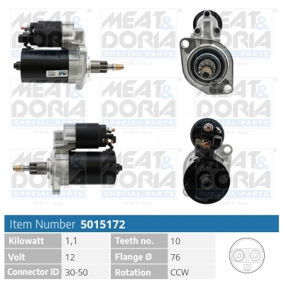 Motorino d'avviamento MEAT & DORIA 5015172