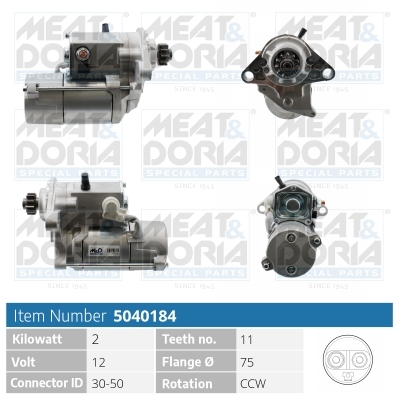 Motorino d'avviamento MEAT & DORIA 5040184