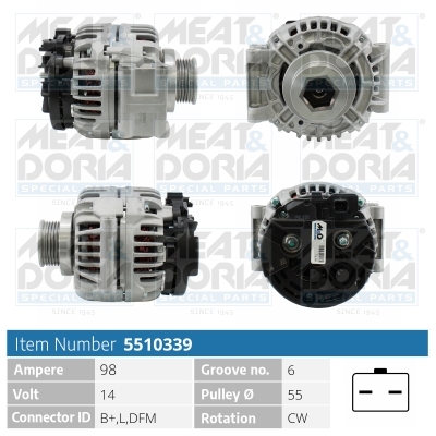 Alternatore MEAT & DORIA 5510339