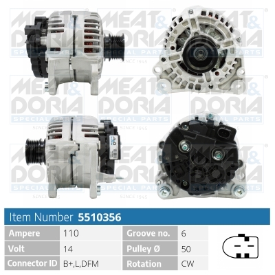Alternatore MEAT & DORIA 5510356