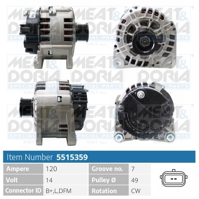 Alternatore MEAT & DORIA 5515359