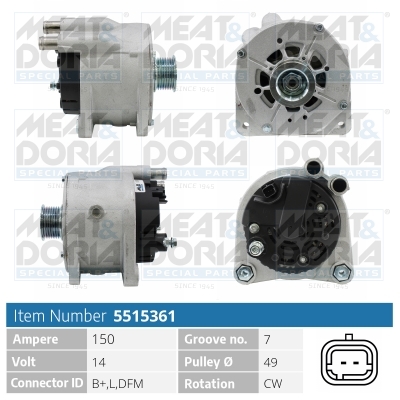 Alternatore MEAT & DORIA 5515361