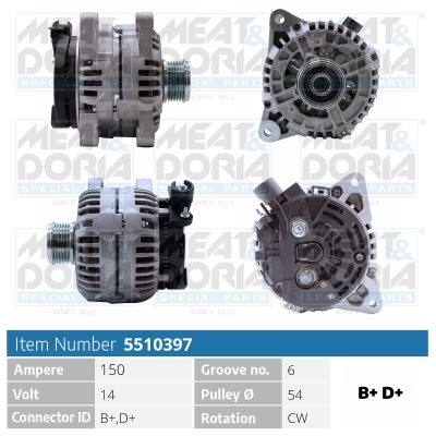Alternatore MEAT & DORIA 5510397