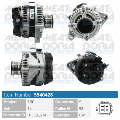 Alternatore MEAT & DORIA 5540428