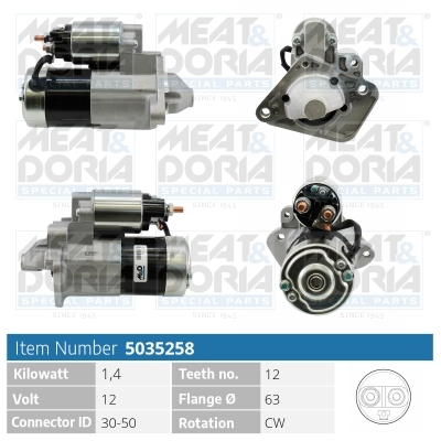 Motorino d'avviamento MEAT & DORIA 5035258