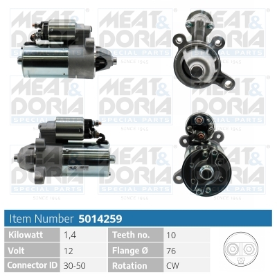 Motorino d'avviamento MEAT & DORIA 5014259