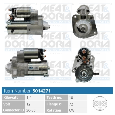 Motorino d'avviamento MEAT & DORIA 5014271