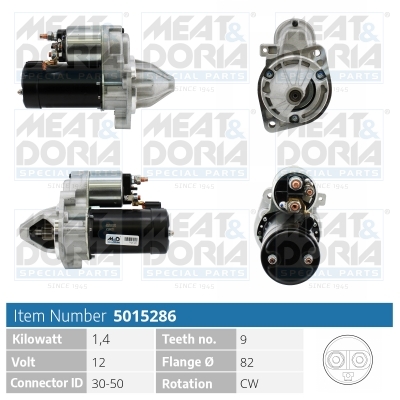 Motorino d'avviamento MEAT & DORIA 5015286