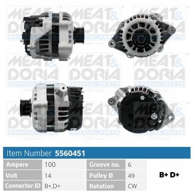Alternatore MEAT & DORIA 5560451