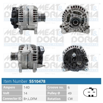 Alternatore MEAT & DORIA 5510478